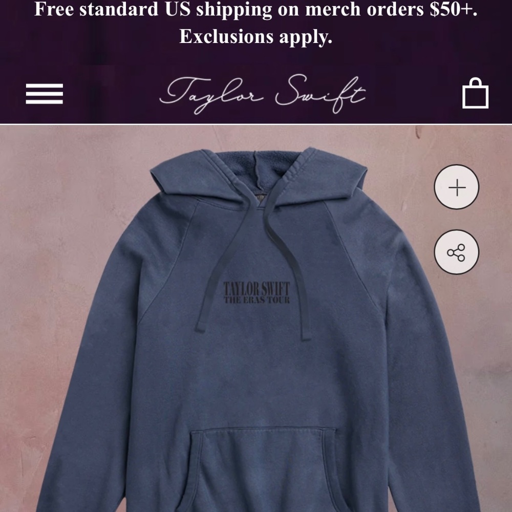 OFFICIAL TAYLOR SWIFT THE ERAS TOUR WASHED BLUE HOODIE